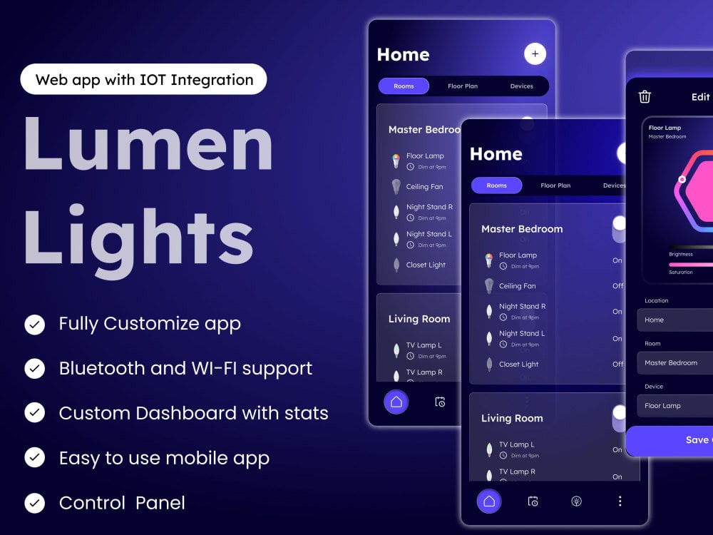 You will get a fully-functional Mobile/Web App with IOT Integration (BLE/Wifi)