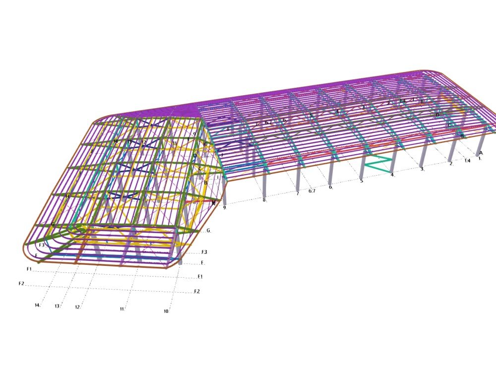 You will get steel detailing drawing using Tekla Structure