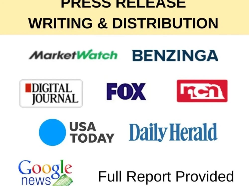 You will get newsworthy press release writing, and press release distribution