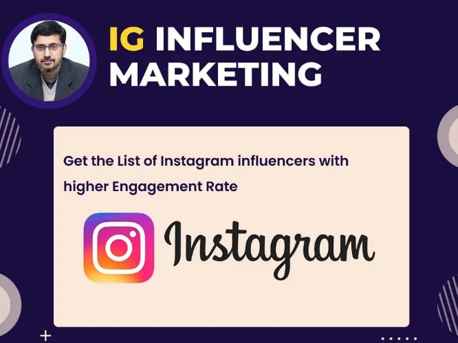 You will get List of Influencers to Promote Your Brand's awareness