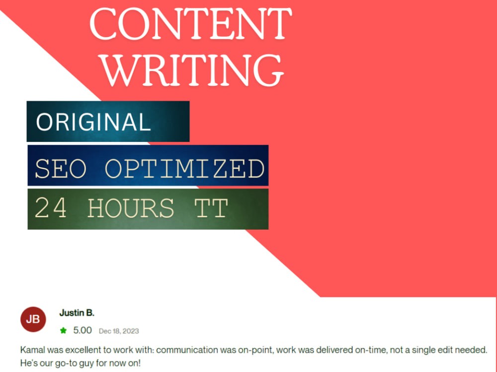 You will get Content writer to write a blog | SEO Article Writer (delivery in 24 hours)