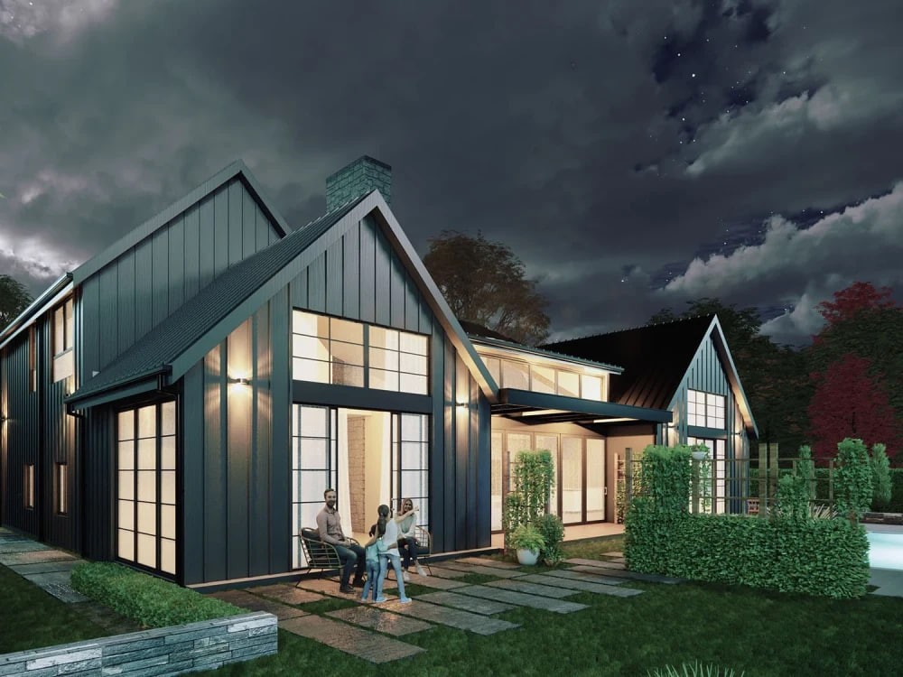 You will get a modern farmhouse, from concept design to construction documentation