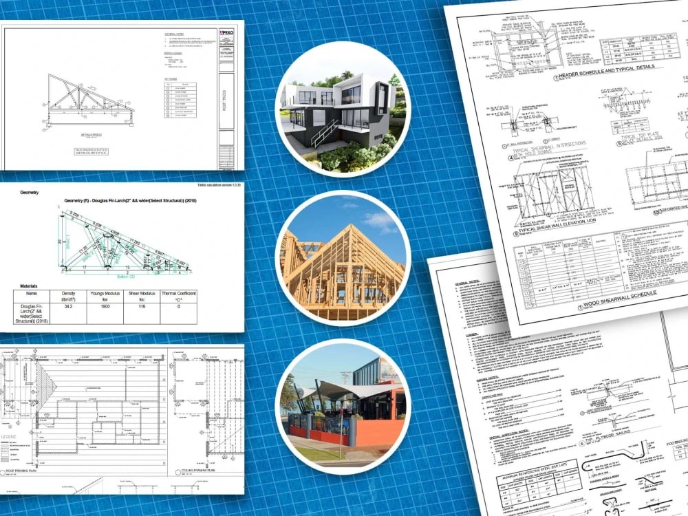 You will get Structural Design including report and drawings for Wooden Structure in USA