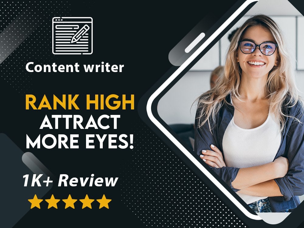 You will get Website Content writer and creator: seo blog writing copywriting