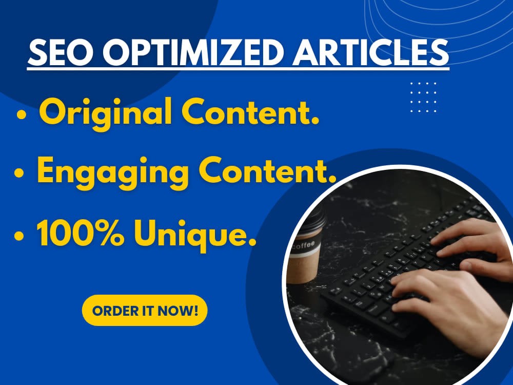 You will get SEO Optimized article |100% Unique|Engaging content for your website