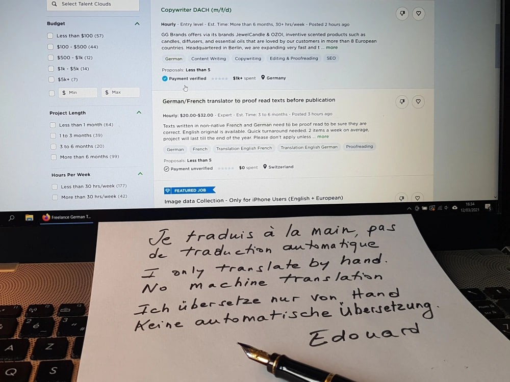 You will get Creative Writing in French