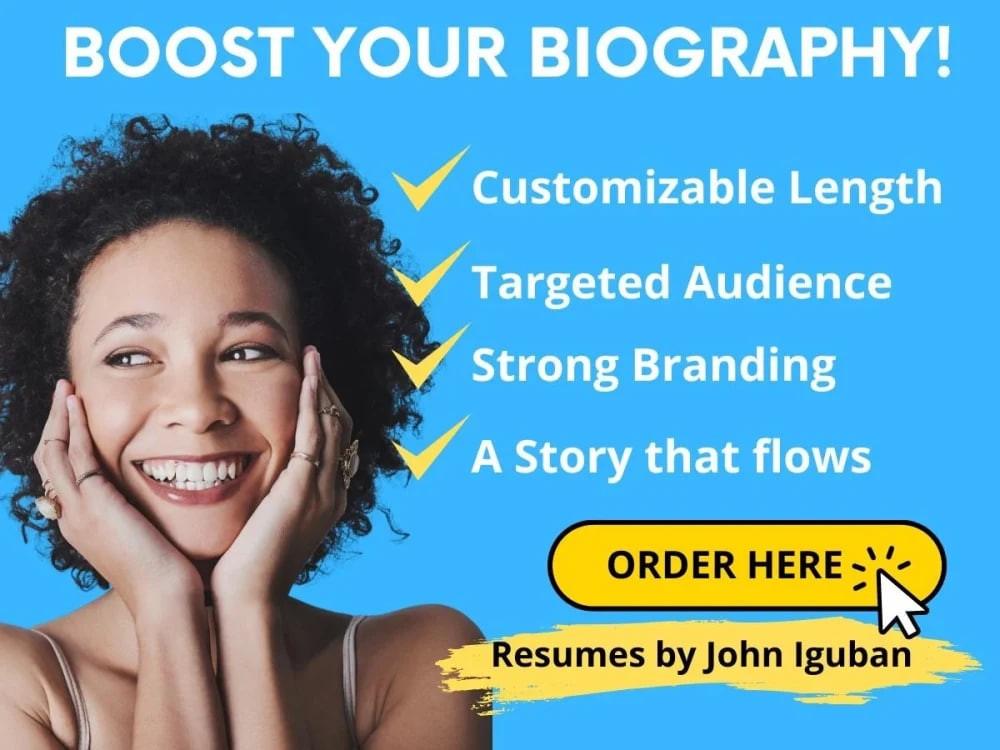 You will get a tailored professional biography within 24 hours!